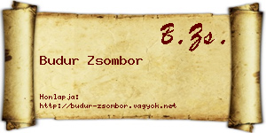 Budur Zsombor névjegykártya
